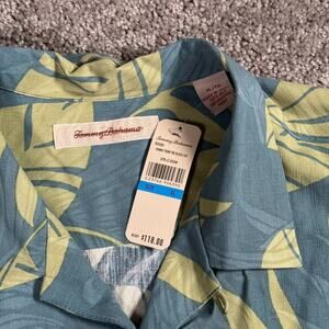 Tommy Bahama Shirt Mens XL Green Floral From The Block Silk Button Up Leaves NWT